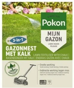 Pokon Gazonmest Met Kalk - 2kg - Mest - Geschikt Voor 30m² - 120 Dagen Voeding -Tuinwerk Verkoop 1022x1200