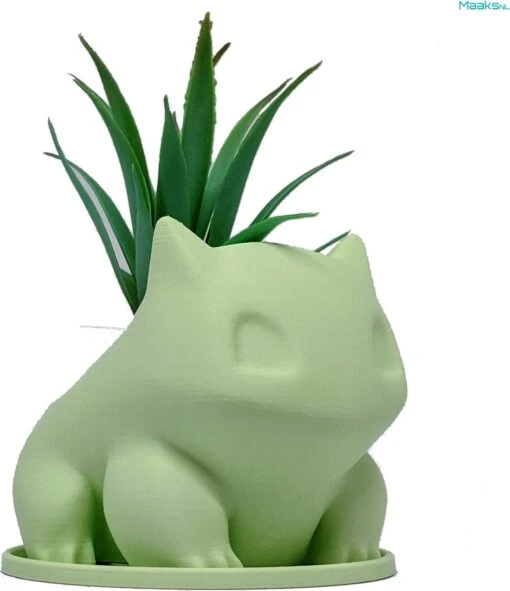 Merkloos Pokémon Bulbasaur Bloempot - Inclusief Opvangschaal - Pastelgroen -Tuinwerk Verkoop