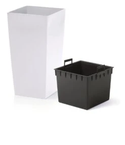 Prosperplast Kunststof Urbi Bloempot/plantenpot Met Binnenpot Wit 32 X 32 X 61 Cm - 21/49 Liter - Hoge Vierkante Bloempotten -Tuinwerk Verkoop 1038x1200 4