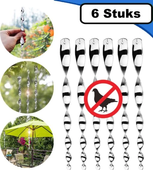 Summer Spark Vogel Afschrik Spiraalstaaf 6 Stuks - Duivenverjager - Holografisch Vogelverjager - Vogelverschrikker – Duivenwering – Alternatief Voor Duivenpinnen En Vogelnet -Tuinwerk Verkoop 1076x1200 2