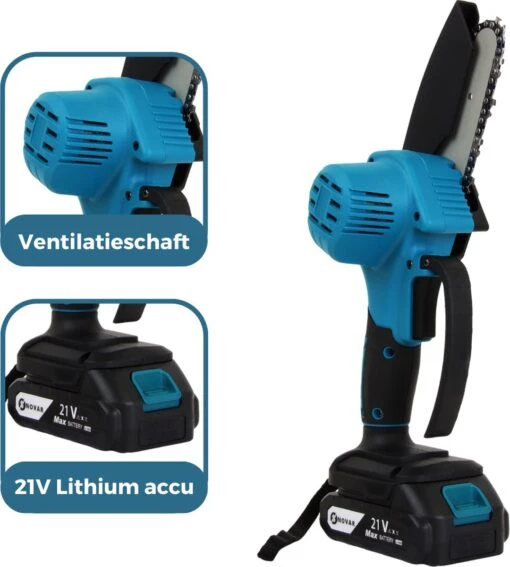 NovarGarden® Mini Kettingzaag NG1 - Met 2x Accu - Takkenzaag - Snoeizaag - Electrisch - Handzaag - Boomzaag - 21V -Tuinwerk Verkoop 1080x1200 2