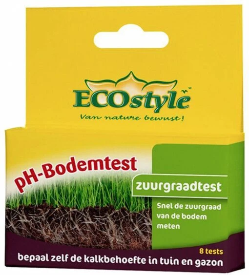 ECOstyle PH Bodemtest - Zuurtegraad Meter Voor Grond - Bepaal Kalk Behoefte Voor Tuin En Gazon - 8 Testen -Tuinwerk Verkoop