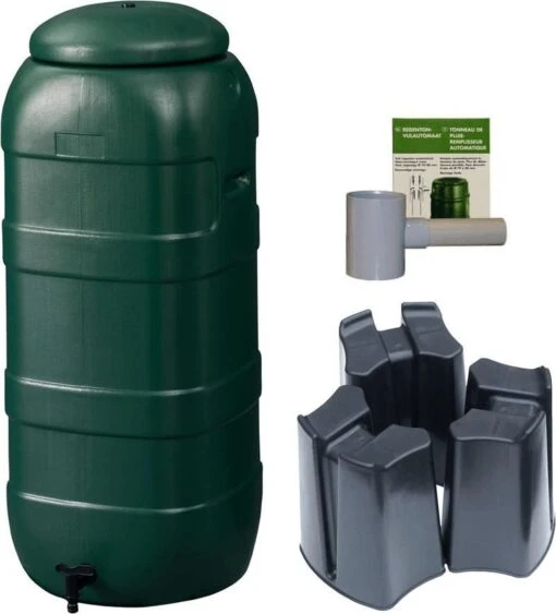 Regenton Rainsaver - Groen 100 L + Voet + Vulautomaat -Tuinwerk Verkoop