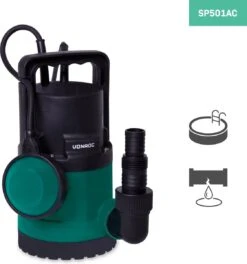 VONROC Dompelpomp/Waterpomp 300W - 6500l/h - Voor Schoon En Licht Vervuild Water - Met Vlotter -Tuinwerk Verkoop 1123x1200 1