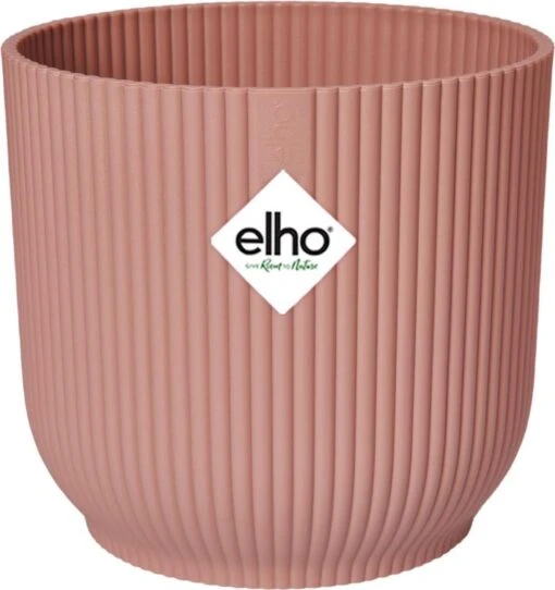 Elho Vibes Fold Rond 25 - Bloempot Voor Binnen - Ø 25.0 X H 23.0 Cm - Delicaat Roze -Tuinwerk Verkoop