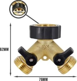 Y Stuk Kraan - Kraan Splitter - Waterverdeler - Buitenkraan - Waterverdeler 2 Weg – Messing - Afzonderlijk Af Te Sluiten -Tuinwerk Verkoop 1132x1200 2