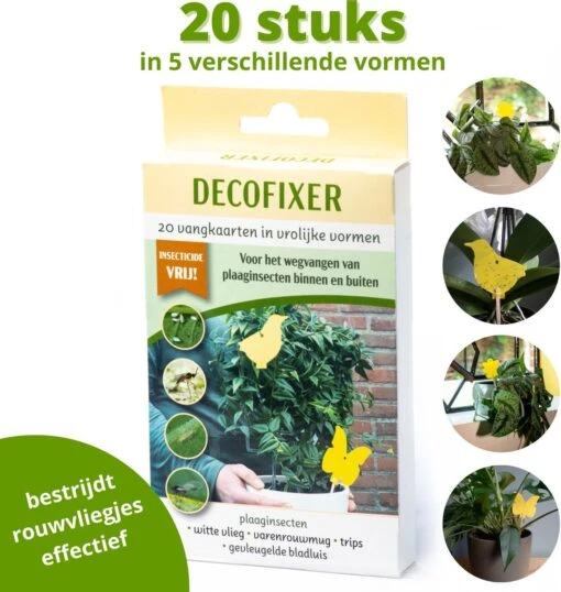 Decofixer - Vliegjes In Plant Vanger - Rouwvliegjes Bestrijden - Varenrouwmug Plakstrips - Plakkaartjes - Vangplaatjes - Potgrondvliegjes -20 Stuks -Tuinwerk Verkoop 1138x1200 10