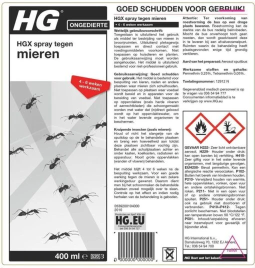 HGX Spray Tegen Mieren - 12912N - 400ml - Effectief Tegen Mieren - Vlekvrij - Werkt Tot 6 Weken -Tuinwerk Verkoop 1142x1200 5