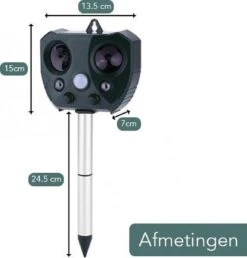 Merkloos Kattenverjager - Diervriendelijke Ultrasone Dierenverjager Op Zonne Energie - Waterbestendig - Katten Verjager - Vogelverjager - Inclusief Lader - Vogelverjager - Ongedierteverjager - Tuin - Katten - Honden - Vogelverjager -Tuinwerk Verkoop 1150x1200