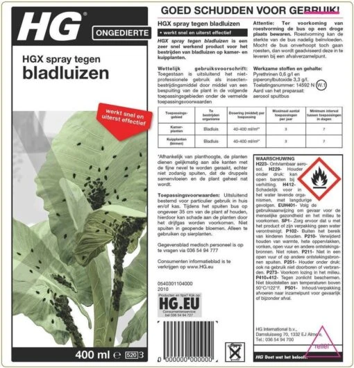 HGX Spray Tegen Bladluizen - 14592N - 400ml - Zeer Effectieve Tegen Bladluis - Snelle Werking -Tuinwerk Verkoop 1155x1200 4