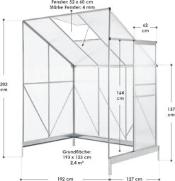 Aluminium Zijkas Kweekkas Wandkas, Broeikas Kas -Tuinwerk Verkoop 1156x1200