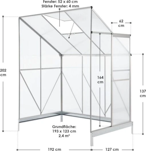 Aluminium Zijkas Kweekkas Wandkas, Broeikas Kas -Tuinwerk Verkoop