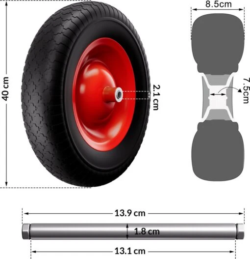 Gardebruk Kruiwagen 100L - Luchtband - 250kg Draagkracht Zilver -Tuinwerk Verkoop 1162x1200 4