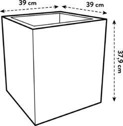 Elho Vivo Next Vierkant 40 - Plantenbak Voor Binnen & Buiten - Ø 39.0 X H 37.9 Cm - Zwart/Living Black -Tuinwerk Verkoop 1175x1200