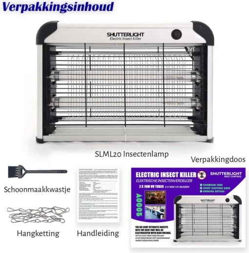 Shutterlight® 20 Watt Insectenlamp - Tot 50 M2 - 2000V - Muggenlamp - Vliegenlamp - Muggenvanger - Binnen -Tuinwerk Verkoop 1180x1200 7