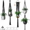 4 Stuks Luxe Macrame Plantenhangers - Boho Handgeweven Katoen Hangpot Voor Binnen/Buiten - Hangende Bloempot Met Kralen - Macramé Touw/Koord Hangplant Houder - Bohemian Wandhanger Decoratie - Plant Hanger - Verticale Tuin Bloempothouder Planthanger -Tuinwerk Verkoop 1181x1200 2