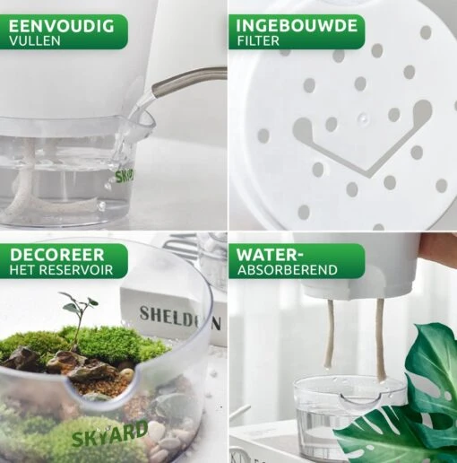 SKYARD® 3 Stuks Zelfwaterende Bloempot Maat M – Milieuvriendelijk Watergeefsysteem Kamerplanten – Zelfwatergevende Pot – Bloempot Met Waterreservoir – Selfwatering Pot – Wit -Tuinwerk Verkoop 1186x1200 1