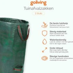 Goliving Tuinafvalzak - Set Van 2- Tuinafvalzakken Opvouwbaar - Tuinzak - Tuinafvalemmer - 2x 280 Liter - Groen -Tuinwerk Verkoop 1195x1200 9