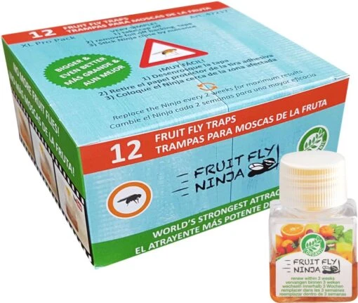 Super Ninja - Fruit Fly Ninja® - Fruitvliegjes Vanger - 100% Natuurlijk En Milieu Verantwoordelijk - 12 Pack -Tuinwerk Verkoop 1200x1013 4