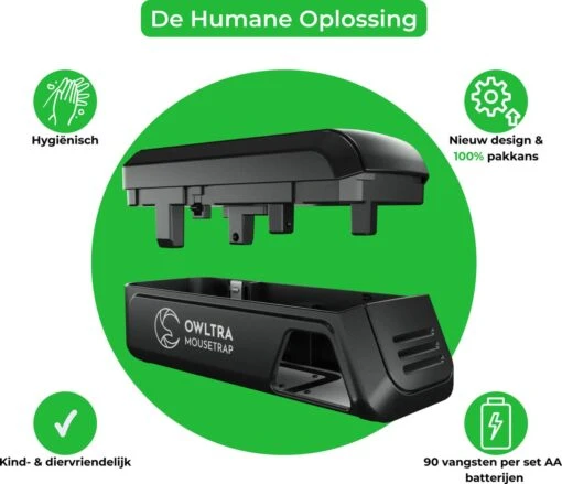 Merkloos Owltra Elektrische Muizenval - Muizenverjager - Ongediertebestrijding - Muizenval Voor Binnen - Muizenvallen -Tuinwerk Verkoop 1200x1032 3