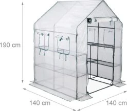 Relaxdays Tuinkas - 2 M² - Kweekkas Tuin - Grote Foliekas - 4 Ramen - Plantenkas Tomaten -Tuinwerk Verkoop 1200x1055