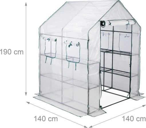 Relaxdays Tuinkas - 2 M² - Kweekkas Tuin - Grote Foliekas - 4 Ramen - Plantenkas Tomaten -Tuinwerk Verkoop