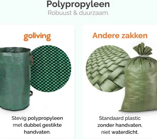 Goliving Tuinafvalzak - Set Van 2- Tuinafvalzakken Opvouwbaar - Tuinzak - Tuinafvalemmer - 2x 280 Liter - Groen -Tuinwerk Verkoop