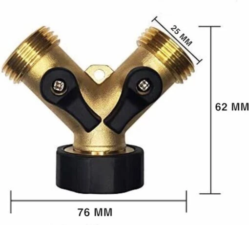 Y Stuk Kraan Splitter – Aanvoer Y Stuk Voor Wasmachine - Waterverdeler - Buitenkraan - Waterverdeler 2 Weg – Messing - -Tuinwerk Verkoop 1200x1084 1