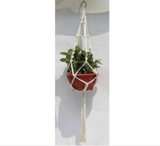 Merkloos Plantenhanger Macramé - Luxe Gevlochten Touw Katoen - 1 Stuk - Plantenpot Ophangen - Planthanger -Tuinwerk Verkoop 1200x1095 1