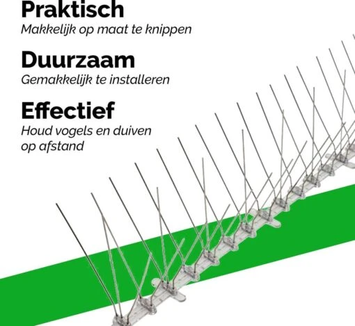 VerminBuster Duivenpinnen 1 Meter - Vogelpinnen - Duivenverjager - Vogelverschrikker - Vogelwering - Vogelverjager - Duivenwering - Kattenverjager - Anti Klim Strip -Tuinwerk Verkoop 1200x1103 6