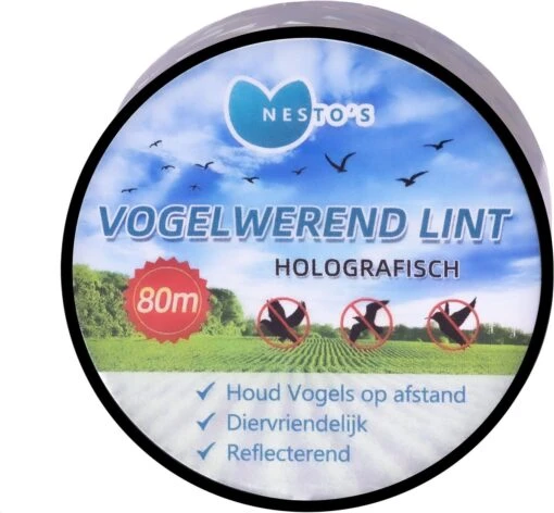 Nesto’s® Professionele Vogel Afschrik Lint - 80 Meter - Holografische Vogelverschrikker Voor Duiven - Diervriendelijke Vogelverjager - Vogel Afschrik Lint - Duivenverjager - Anti Vogels - Afschriktape - Reigerverjager - Reigerverschrikker -Tuinwerk Verkoop 1200x1111 4