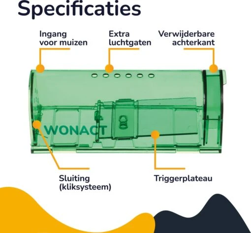 Wonact Muizenval - Diervriendelijke Muizenvallen Voor Binnen En Buiten - 3 Stuks - Verbeterd Model 2023 - Inclusief E-boek Met Vangtips En Schoonmaakborsteltje -Tuinwerk Verkoop 1200x1116 3