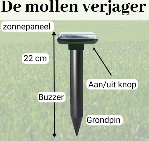 Sedeve Mollenverjager Op Zonne Energie –Mollenverjager – Muizenverjager – Ultrasone-verjager – Bereik Van 150 M2 - Set Van 2 Stuks -Tuinwerk Verkoop 1200x1136 3