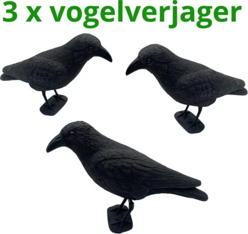 Merkloos 3 X Duivenverjager Kraai - Vogelverschrikker - Vogelverjager - Kunststof Kraaien -Tuinwerk Verkoop 1200x1137 3