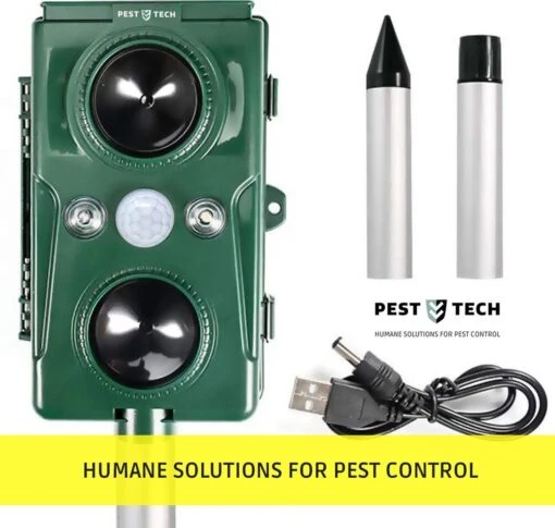 Pest-Tech | Supersonisch Flash Kattenverjager | Met Smart-Modus | Groter Bereik | Betere Frequenties |Kattenschrik | Werkt Op Zonne-energie M/ USB Oplaadkabel -Tuinwerk Verkoop 1200x1141 3