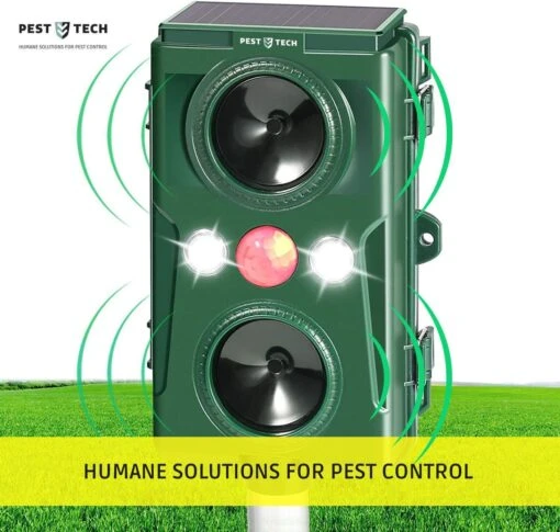 Pest-Tech | Supersonisch Flash Kattenverjager | Met Smart-Modus | Groter Bereik | Betere Frequenties |Kattenschrik | Werkt Op Zonne-energie M/ USB Oplaadkabel -Tuinwerk Verkoop 1200x1142 3