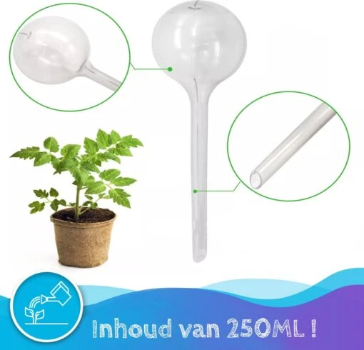 Summer Spark Waterdruppelaar Voor Planten 6 Stuks Transparant – 27 CM X 8 CM – 250 ML – Automatisch Watergeefsysteem Voor Kamerplanten – Planten Watergever Met Druppelsysteem – Waterbol -Tuinwerk Verkoop