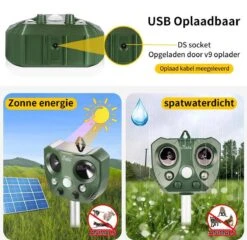 Steks® Ultrasone Kattenverjager - Kattenschrik - Katten Afweermiddel - Zonneenergie - Marterverjager - Op Batterijen - Met Adapter - Tuin - Ongedierte Verjager -Tuinwerk Verkoop 1200x1164 5