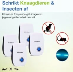 4 Pack Ultrasone Muizenverjager - Ongedierte Muizen Verjager Voor Binnen - Verjagers - Pest Reject - Repeller - Bestrijder -Tuinwerk Verkoop 1200x1173 3