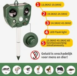 Steks® Ultrasone Kattenverjager - Kattenschrik - Katten Afweermiddel - Zonneenergie - Marterverjager - Op Batterijen - Met Adapter - Tuin - Ongedierte Verjager -Tuinwerk Verkoop 1200x1174 6