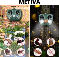 Metiva Kattenverjager - Ultrasone Verjager - Muizenverjager - Ongedierteverjager - Tuin - Diervriendelijke Ultrasone Dierenverjager Zonne Energie - Marterverjager - Katten - Kattenschrik - Waterbestendig - Honden - Dieren - Katten Verjager -Tuinwerk Verkoop 1200x1176 6