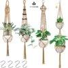 4 Stuks Luxe Jute Plantenhangers - Boho Handgeweven Katoen Hangpot Voor Binnen/Buiten - Hangende Bloempot Met Kralen - Macramé Touw/Koord Hangplant Houder - Bohemian Wandhanger Decoratie - Plant Hanger - Verticale Tuin Bloempothouder Planthanger -Tuinwerk Verkoop 1200x1191 2