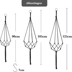 9 Stuks Zwart Macrame Plantenhangers - Boho Handgeweven Katoen Hangpot Voor Binnen/Buiten - Hangende Bloempot Met Kralen - Macramé Touw/Koord Hangplant Houder - Bohemian Wandhanger Decoratie - Plant Hanger - Verticale Tuin Bloempothouder Planthanger -Tuinwerk Verkoop 1200x1198 13