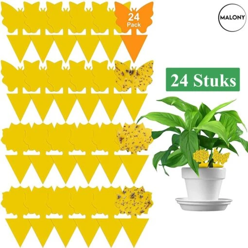 Vliegenvanger Set 24 Stuks - Fruitvliegjes Vanger - Rouwvliegjes Bestrijden - Insectenvanger - Plakstrips Dubbelzijdig -Tuinwerk Verkoop 1200x1198 24