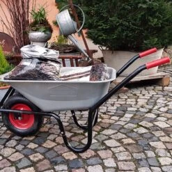 Gardebruk Kruiwagen 100L - Luchtband - 250kg Draagkracht Zilver -Tuinwerk Verkoop 1200x1200 1052