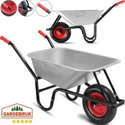 Gardebruk Kruiwagen 100L - Luchtband - 250kg Draagkracht Zilver -Tuinwerk Verkoop 1200x1200 1057