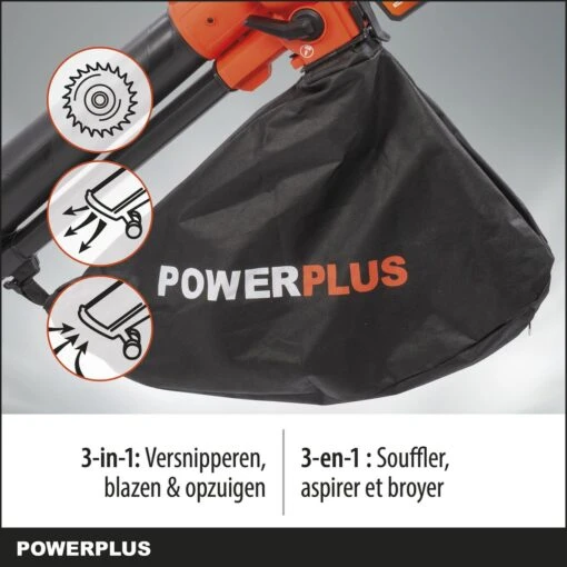 Powerplus Dual Power POWDPG75270 Bladblazer - Bladzuiger En -versnipperaar - Brushless - Blazen - Zuigen - Versnipperen - Excl. Accu En Lader - Incl. Opvangzak 45L -Tuinwerk Verkoop 1200x1200 1087