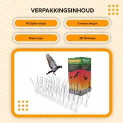 TIOF Duivenpinnen Incl. Tape & Tiewraps – Gebruiksklare Vogelpinnen – 3 Meter – Duivenverjager – RVS -Tuinwerk Verkoop 1200x1200 1145