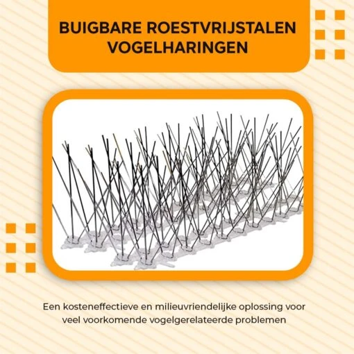 TIOF Duivenpinnen Incl. Tape & Tiewraps – Gebruiksklare Vogelpinnen – 3 Meter – Duivenverjager – RVS -Tuinwerk Verkoop 1200x1200 1146