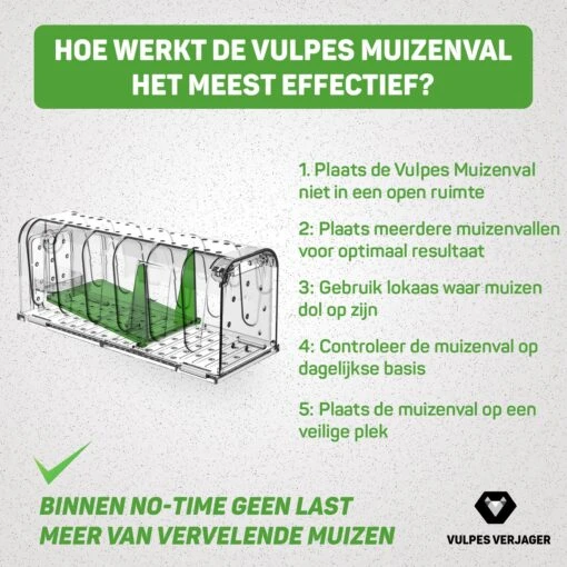 Vulpes Verjager® - Muizenval - Diervriendelijke Muizenvallen Voor Binnen & Buiten - 2 Stuks - Met Schoonmaakborstel - Muizenklem - 100% Pakkans -Tuinwerk Verkoop 1200x1200 1164